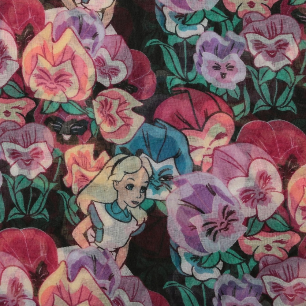DISNEY ALICE IN WONDERLAND THE FLOWERS SCARF